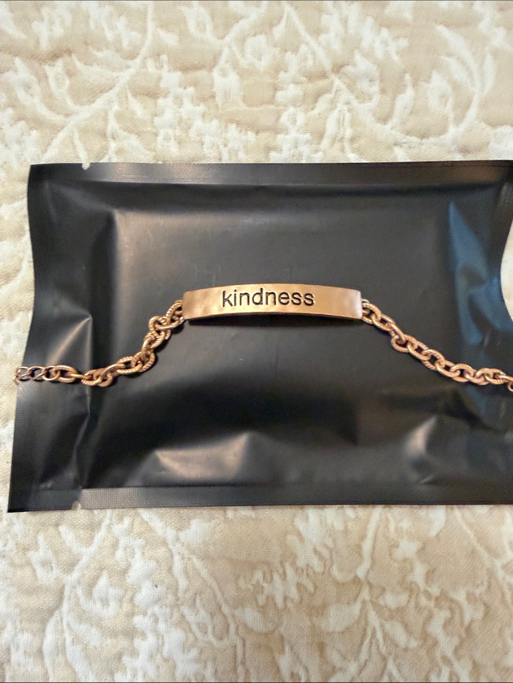 Rose Gold "Kindness" Bar Bracelet